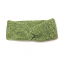 Supersoft Soft Green Ribbed, Recycled Poly/Wool Headband by Peace of Mind